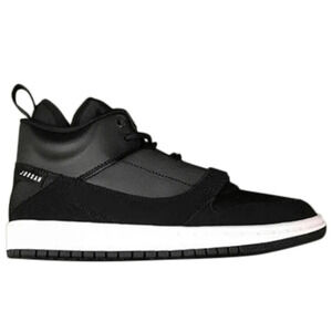 Air Jordan Fadeaway GS Black Leather Sneakers Size Kids 2.5 youth